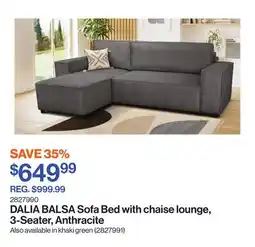 Patrick Morin BALSA Sofa Bed with chaise lounge, 3-Seater, Anthracite offer