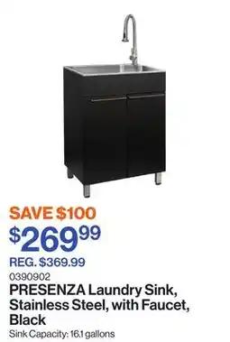 Patrick Morin Laundry Sink, Stainless Steel, with Faucet, Black offer