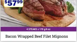 M & M Food Market Bacon Wrapped Beef Filet Mignons offer