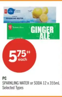 Shoppers Drug Mart PC SPARKLING WATER or SODA offer