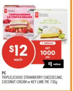 Shoppers Drug Mart PC TRIPLELICIOUS STRAWBERRY CHEESECAKE, COCONUT CREAM or KEY LIME PIE offer