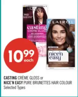 Shoppers Drug Mart CASTING CRÈME GLOSS or NICE'N EASY PURE BRUNETTES HAIR COLOUR offer