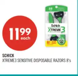 Shoppers Drug Mart SCHICK XTREME3 SENSITIVE DISPOSABLE RAZORS offer