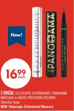 Shoppers Drug Mart L'ORÉAL TELESCOPIC EXTENSIONIST, PANORAMA MASCARA or HAUTE PRECISION EYELINER offer