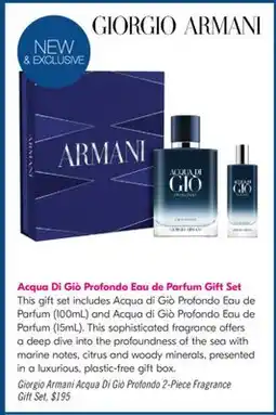 Shoppers Drug Mart Giorgio Armani Acqua Di Gio Profondo 2-Piece Fragrance Gift Set offer