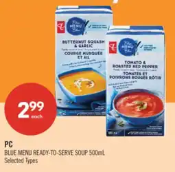 Shoppers Drug Mart PC BLUE MENU READY-TO-SERVE SOUP offer