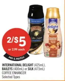 Shoppers Drug Mart INTERNATIONAL DELIGHT (425ml) BAILEY'S (400ml) OR SILK (473ml) COFFEE ENHANCER offer