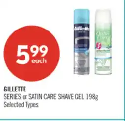 Shoppers Drug Mart GILLETTE SERIES or SATIN CARE SHAVE GEL offer