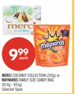 Shoppers Drug Mart MERCI COCONUT COLLECTION (250g) or MAYNARDS FAMILY SIZE CANDY BAG (814g - 816g) offer
