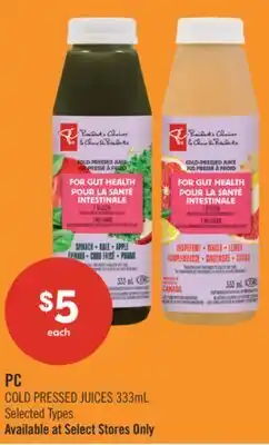Shoppers Drug Mart PC COLD PRESSED JUICES offer