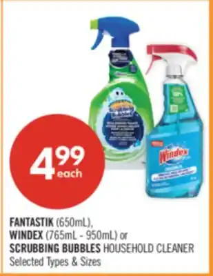 Shoppers Drug Mart FANTASTIK (650mL), WINDEX (765mL - 950mL) or SCRUBBING BUBBLES HOUSEHOLD CLEANER offer