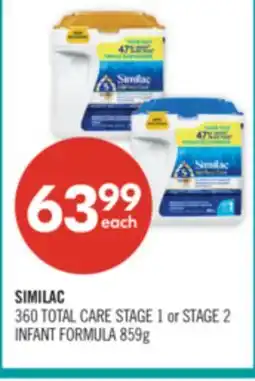Shoppers Drug Mart SIMILAC 360 TOTAL CARE STAGE 1 or STAGE 2 INFANT FORMULA offer