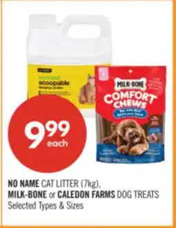 Shoppers Drug Mart NO NAME CAT LITTER (7kg), MILK-BONE or CALEDON FARMS DOG TREATS offer