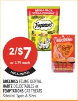 Shoppers Drug Mart GREENIES FELINE DENTAL, HARTZ DELECTABLES or TEMPTATIONS CAT TREATS offer