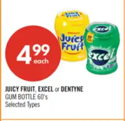 Shoppers Drug Mart JUICY FRUIT, EXCEL or DENTYNE GUM BOTTLE offer