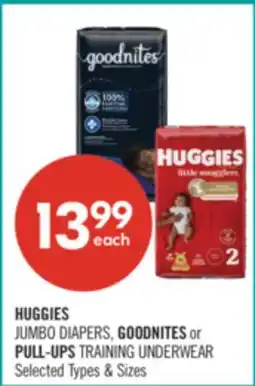 Shoppers Drug Mart HUGGIES JUMBO DIAPERS, GOODNITES or PULL-UPS TRAINING UNDERWEAR offer