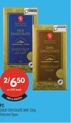 Shoppers Drug Mart PC GOLD CHOCOLATE BAR offer