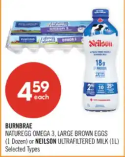 Shoppers Drug Mart BURNBRAE NATUREGG OMEGA 3, LARGE BROWN EGGS (1 Dozen) or NEILSON ULTRAFILTERED MILK (1L) offer