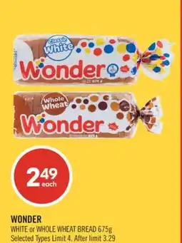 Shoppers Drug Mart WONDER WHITE or WHOLE WHEAT BREAD offer