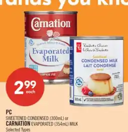 Shoppers Drug Mart PC SWEETENED CONDENSED (300mL) or CARNATION EVAPORATED (354mL) MILK offer