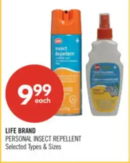 Shoppers Drug Mart LIFE BRAND PERSONAL INSECT REPELLENT offer