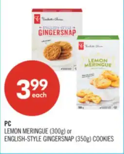 Shoppers Drug Mart PC LEMON MERINGUE (300g) or ENGLISH-STYLE GINGERSNAP (350g) COOKIES offer