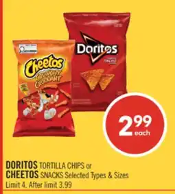 Shoppers Drug Mart DORITOS TORTILLA CHIPS or CHEETOS SNACKS offer