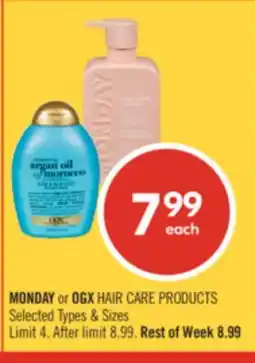 Shoppers Drug Mart MONDAY or OGX HAIR CARE PRODUCTS offer