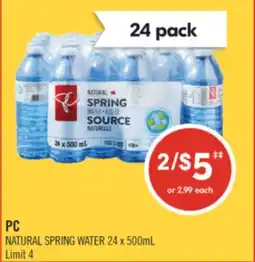 Shoppers Drug Mart PC NATURAL SPRING WATER offer