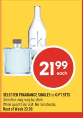 Shoppers Drug Mart SELECTED FRAGRANCE SINGLES or GIFT SETS offer