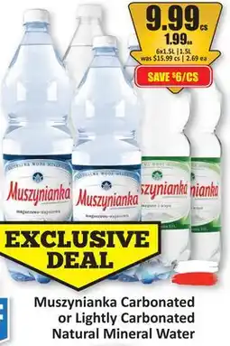 Starsky Muszynianka Carbonated or Lightly Carbonated Natural Mineral Water offer