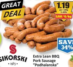 Starsky Extra Lean BBQ Pork Sausage Podhalanska offer