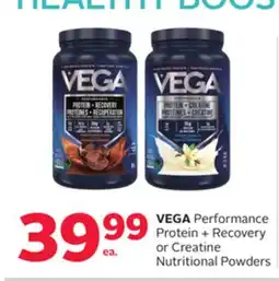 Rexall VEGA Performance Protein + Recovery or Creatine Nutritional Powders offer