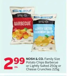 Rexall NOSH & CO. Family Size Potato Chips Barbecue or Lightly Salted 250g or Cheese Crunchies 225g offer