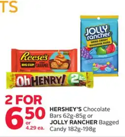 Rexall HERSHEY'S Chocolate Bars 62g-85g or JOLLY RANCHER Bagged Candy 182g-198g offer