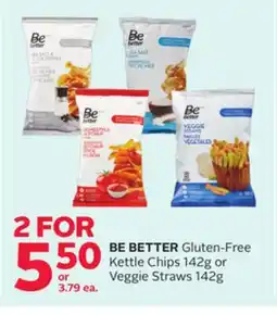 Rexall BE BETTER Gluten-Free Kettle Chips 142g or Veggie Straws offer