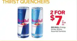 Rexall RED BULL Energy Drinks offer