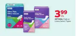 Rexall OPTION + Pads or Liners offer