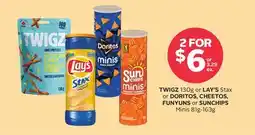 Rexall TWIGZ 130g or LAY'S Stax or DORITOS, CHEETOS, FUNYUNS or SUNCHIPS Minis 81g-163g offer