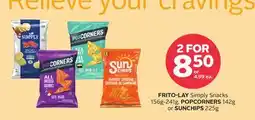 Rexall FRITO-LAY Simply Snacks 156g-241g, POPCORNERS 142g or SUNCHIPS 225g offer