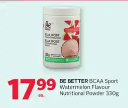 Rexall BE BETTER BCAA Sport Watermelon Flavour Nutritional Powder offer