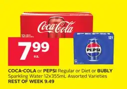 Rexall COCA-COLA or PEPSI Regular or Diet or BUBLY Sparkling Water offer