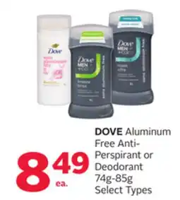 Rexall DOVE Aluminum Free Anti-Perspirant or Deodorant offer