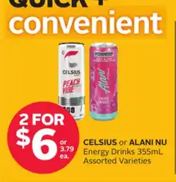 Rexall CELSIUS or ALANI NU Energy Drinks offer