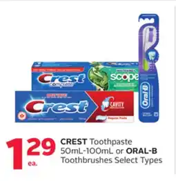 Rexall CREST Toothpaste 50mL-100mL or ORAL-B Toothbrushes offer