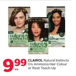 Rexall CLAIROL Natural Instincts 0% Ammonia Hair Colour or Root Touch-Up offer