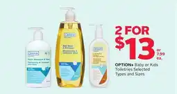 Rexall OPTION+ Baby or Kids Toiletries offer