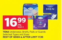 Rexall TENA Underwear, Briefs, Pads or Guards offer