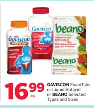 Rexall GAVISCON FoamTabs or Liquid Antacid or BEANO offer