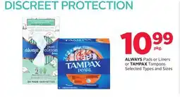 Rexall ALWAYS Pads or Liners or TAMPAX Tampons offer